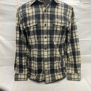 Men’s Carhartt Heavyweight Flannel Button Down Long Sleeve Shirt Size Medium
